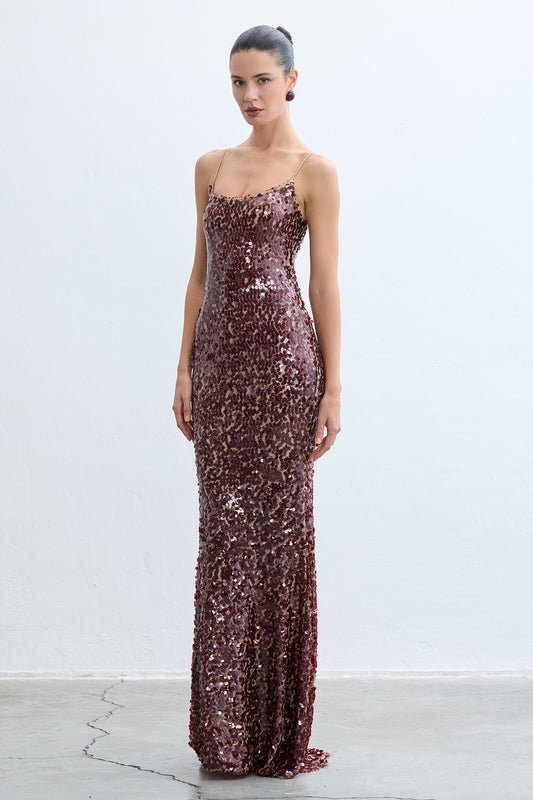 Sofia Burgundy Dress