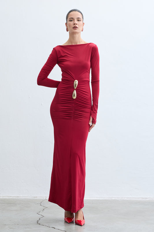 Joanne Burgundy Dress