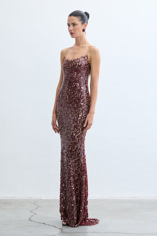 Sofia Burgundy Dress