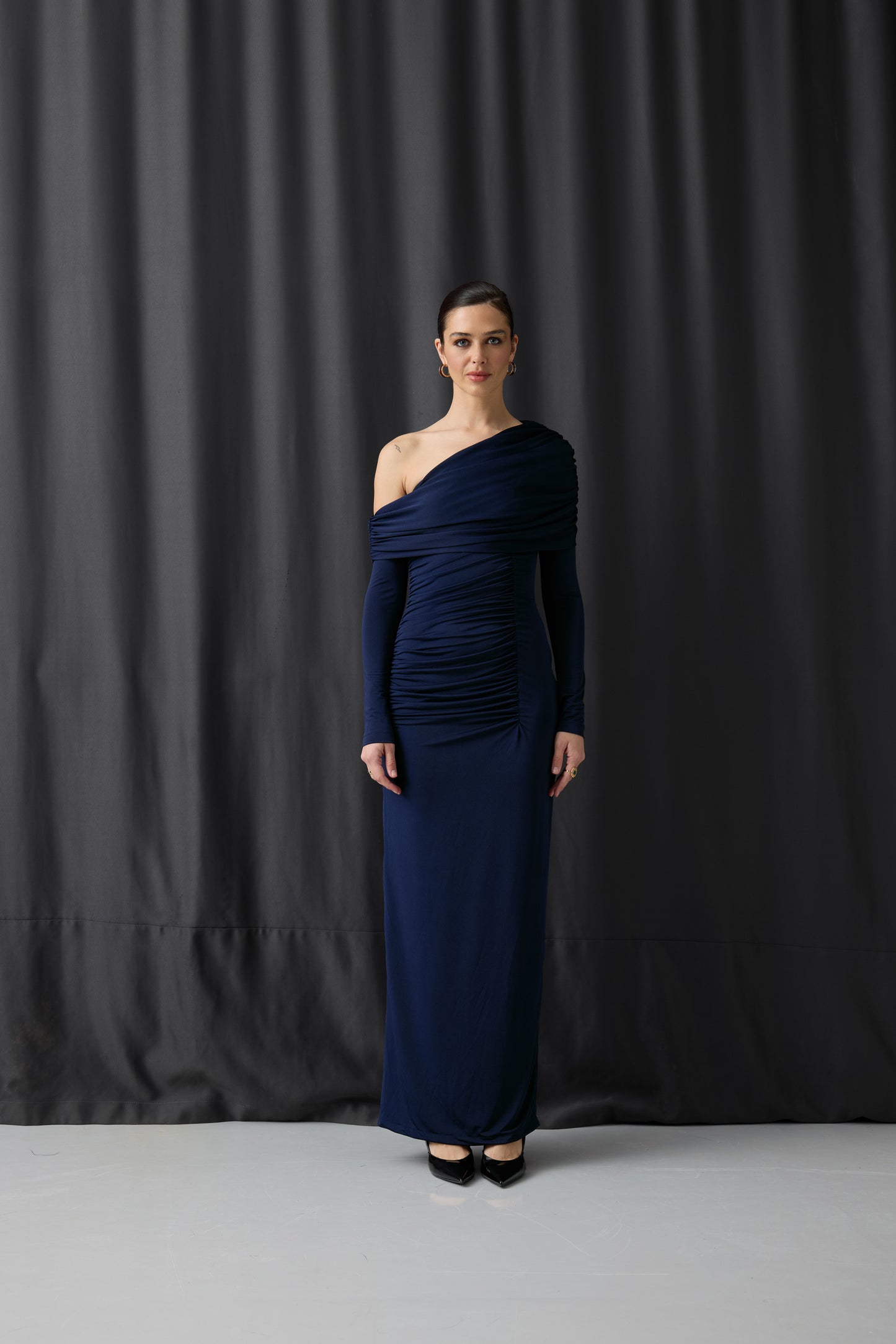 Aren Maxi Elbise Lacivert