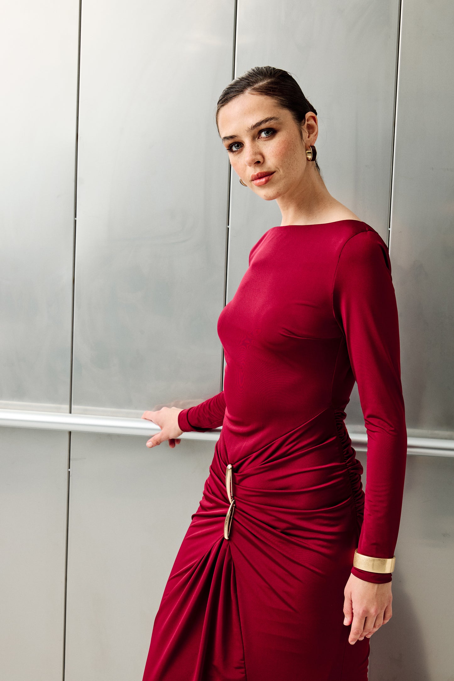 Lou Bordo Maxi Elbise